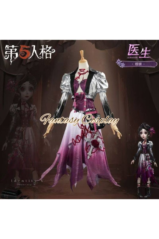 Identity V Doctor Emily Dyer Antimony Purple Cosplay Costume